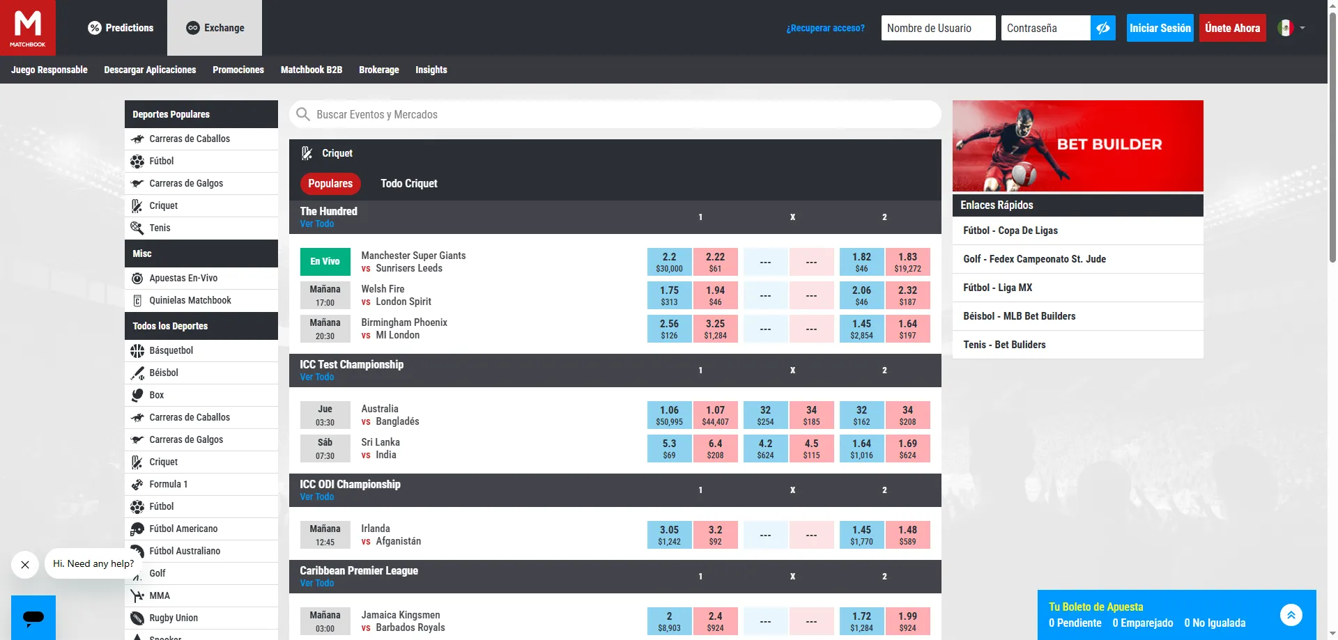 Matchbook apuestas deportivas bolsa de intercambio entre jugadores