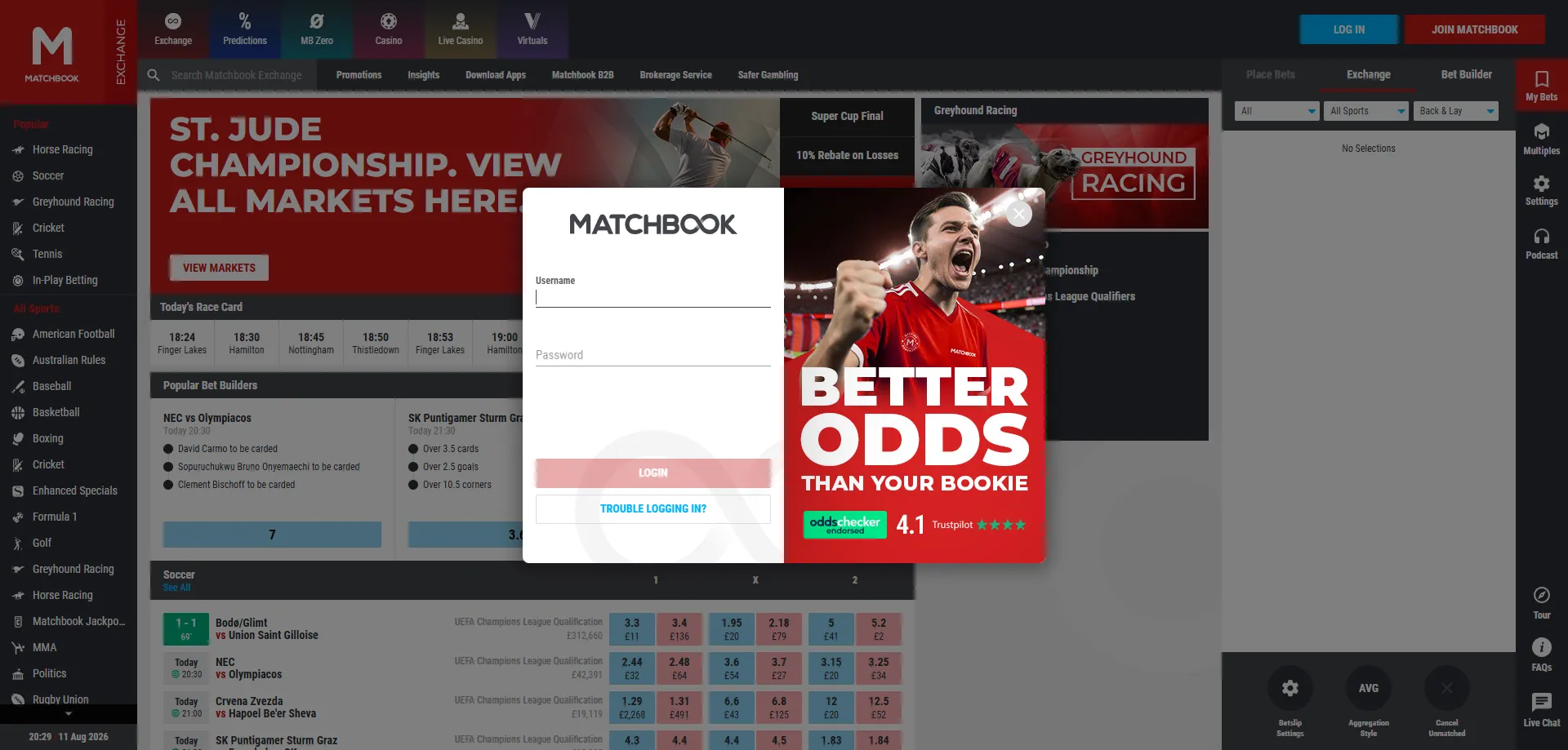Inicio de sesión seguro en Matchbook Casino acceso a tu cuenta